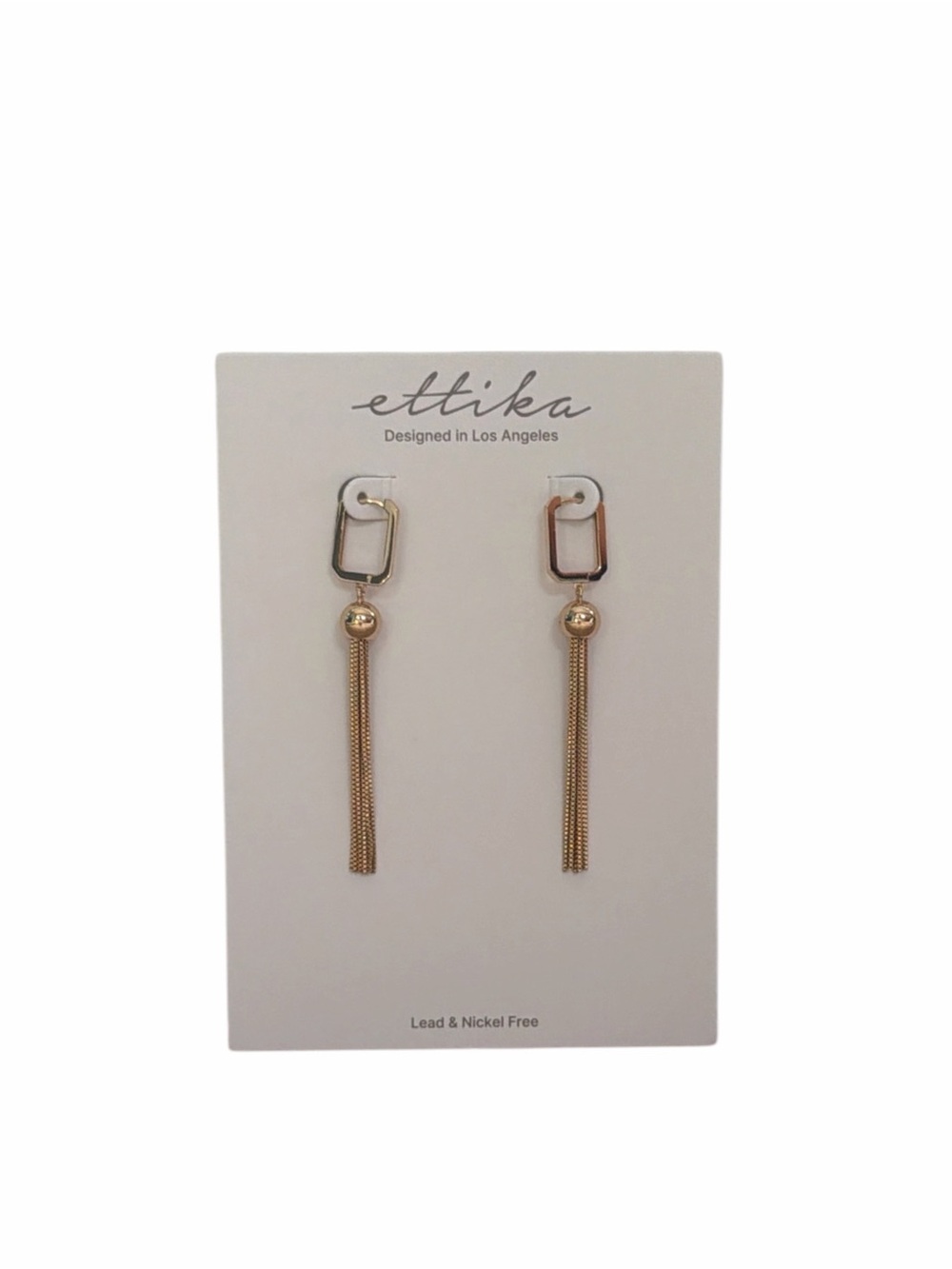 NWT Ettika Gold Linear Tassel Drop Earrings